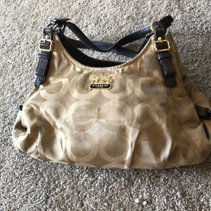 Used Coach Purse Gold Madison